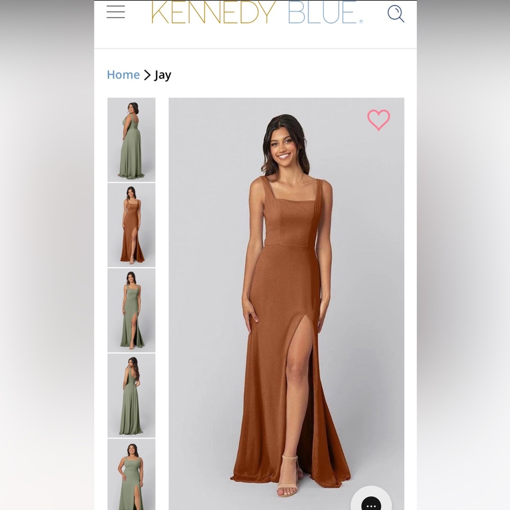Kennedy Blue Burnt Orange Long Bridesmaid Dress Size 2
